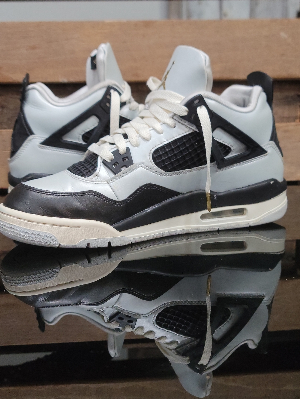 Nike Air Jordan 4 Retro "Platinum Gold" Wmns 8 Same Day Shipping - Picture 4 of 14